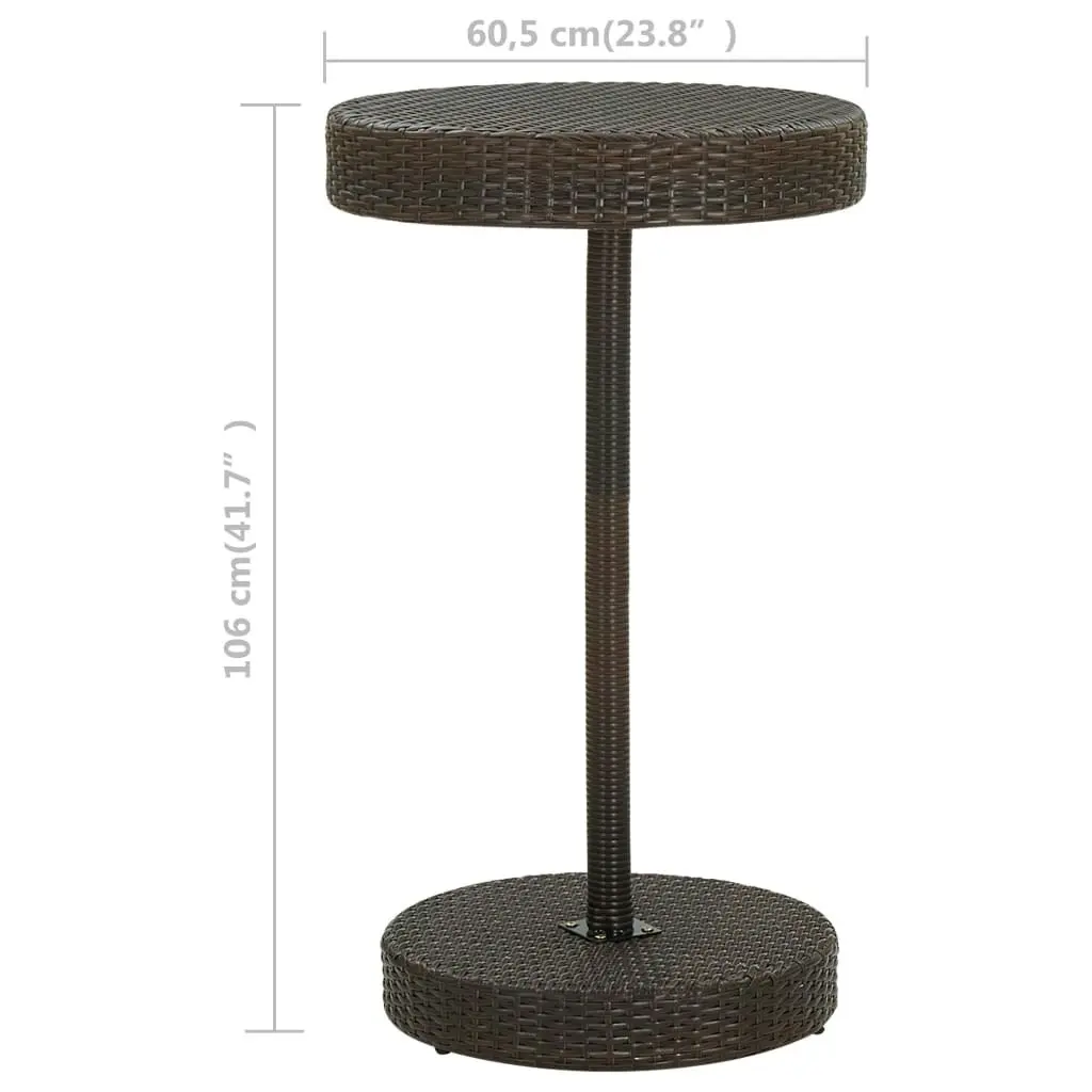 Garden Table Brown 60.5x106 cm Poly Rattan 45855