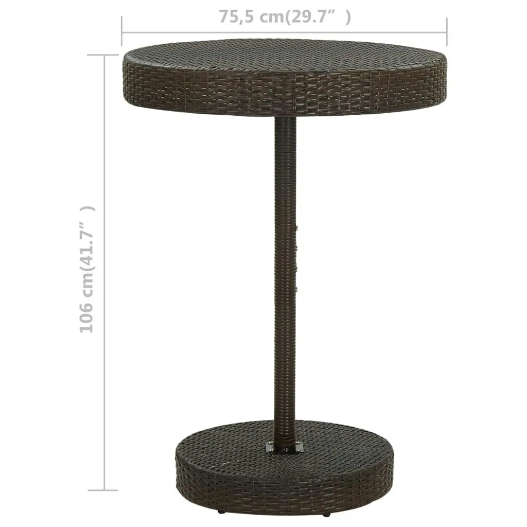 Garden Table Brown 75.5x106 cm Poly Rattan 45858