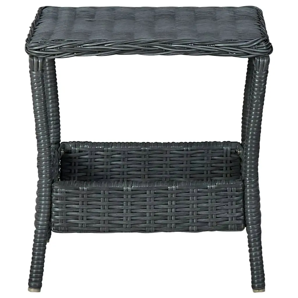 Garden Table Dark Grey 45x45x46.5 cm Poly Rattan 313306