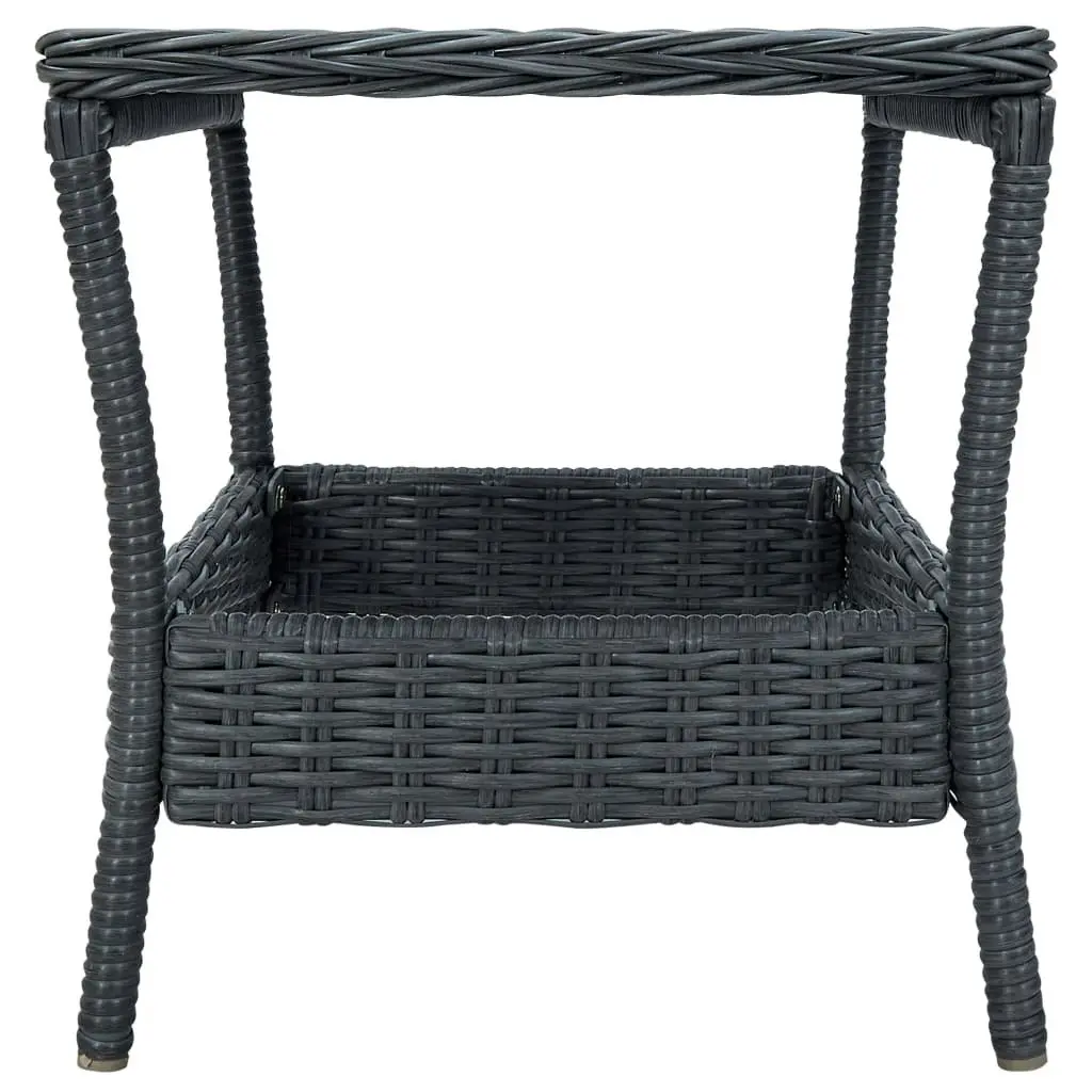 Garden Table Dark Grey 45x45x46.5 cm Poly Rattan 313306