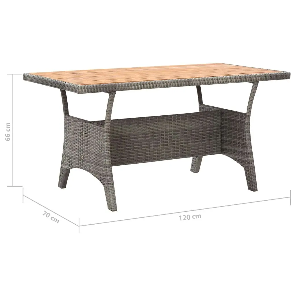 Garden Table Grey 120x70x66 cm Solid Acacia Wood 316586