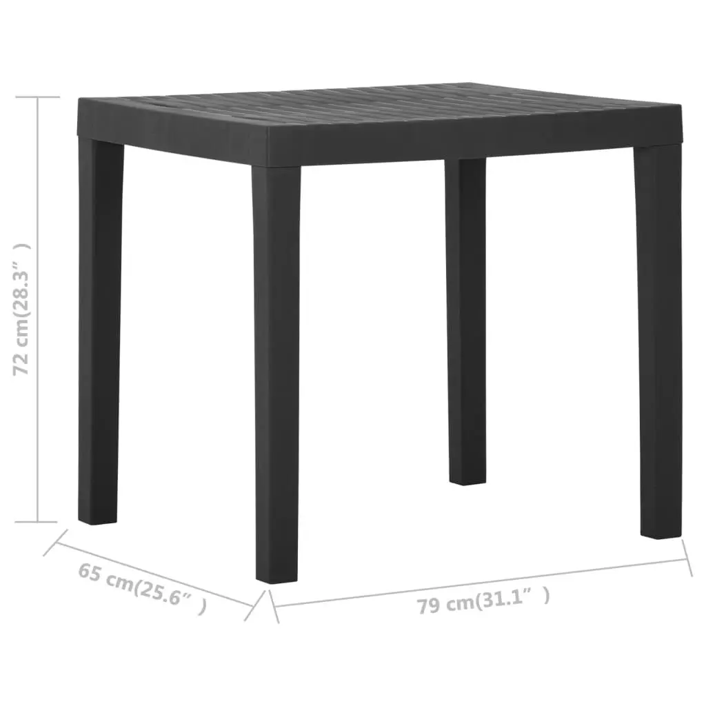 Garden Table Grey 79x65x72 cm Plastic 315843