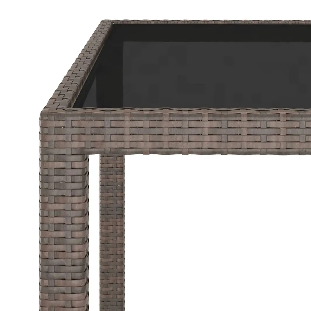 Garden Table Brown 90x90x75 cm Poly Rattan 310571