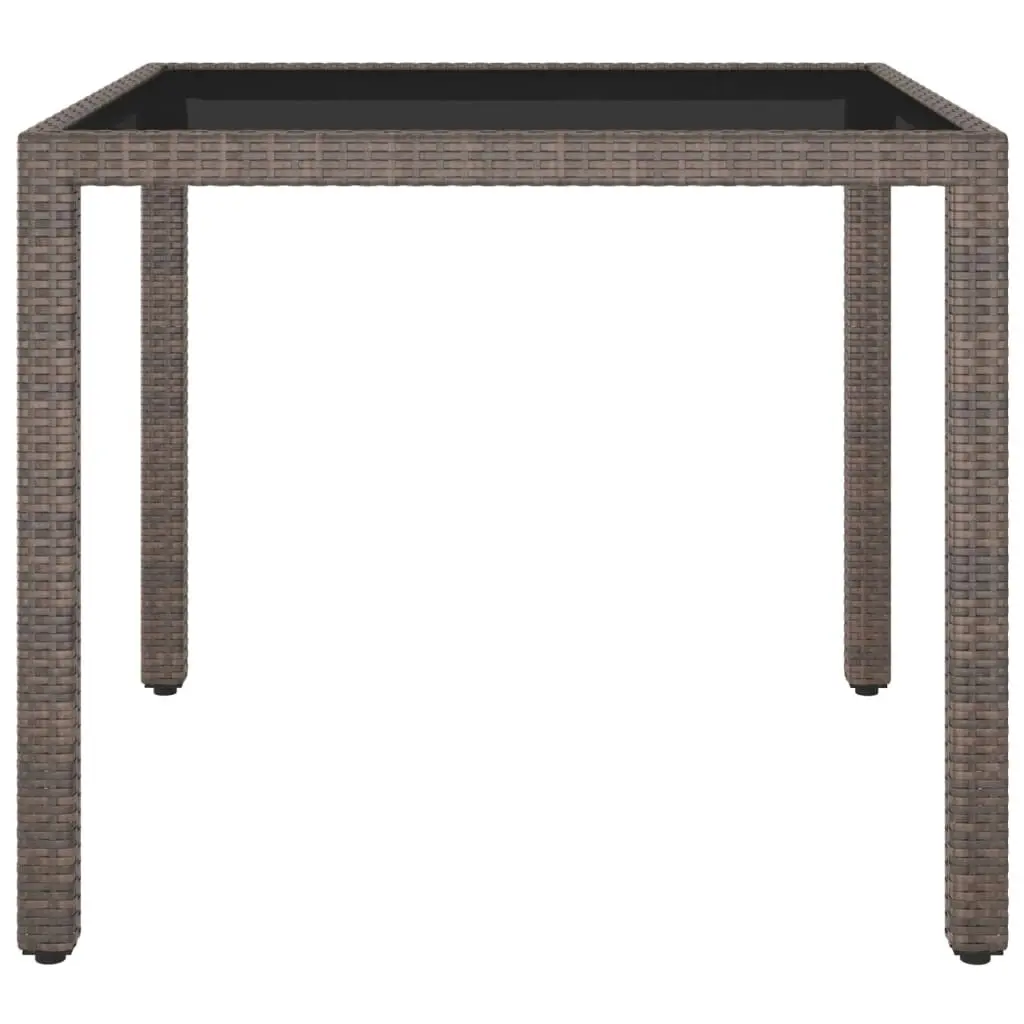 Garden Table Brown 90x90x75 cm Poly Rattan 310571