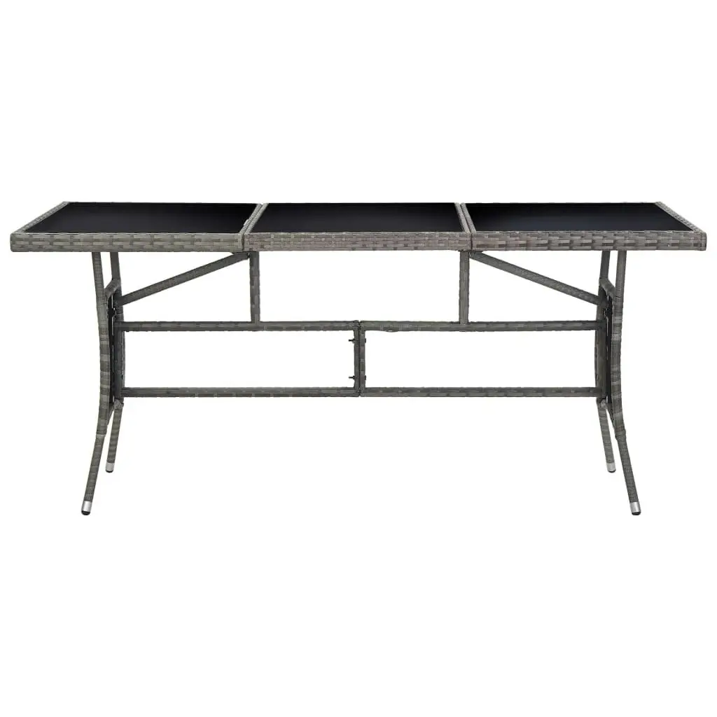 Garden Table Grey 170x80x74 cm Poly Rattan 46415