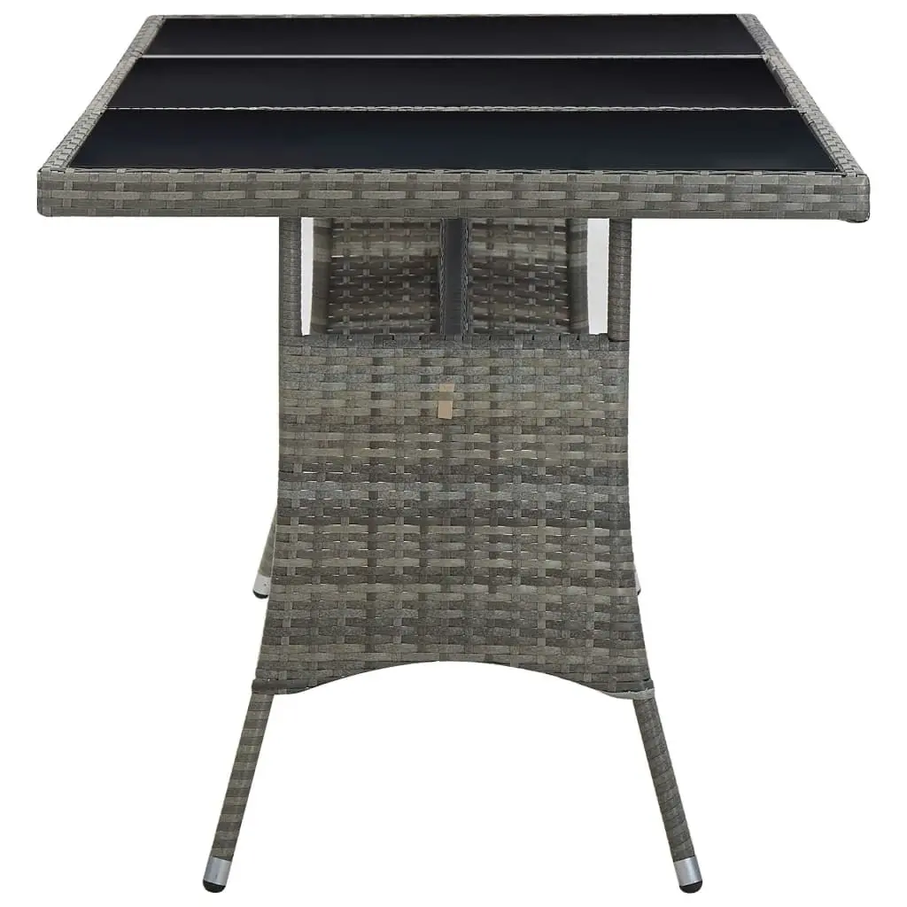 Garden Table Grey 170x80x74 cm Poly Rattan 46415