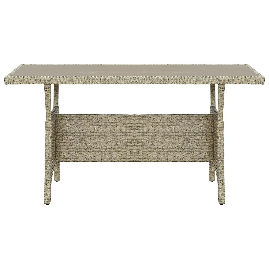 Garden Table Grey 130x70x66 cm Poly Rattan 46143