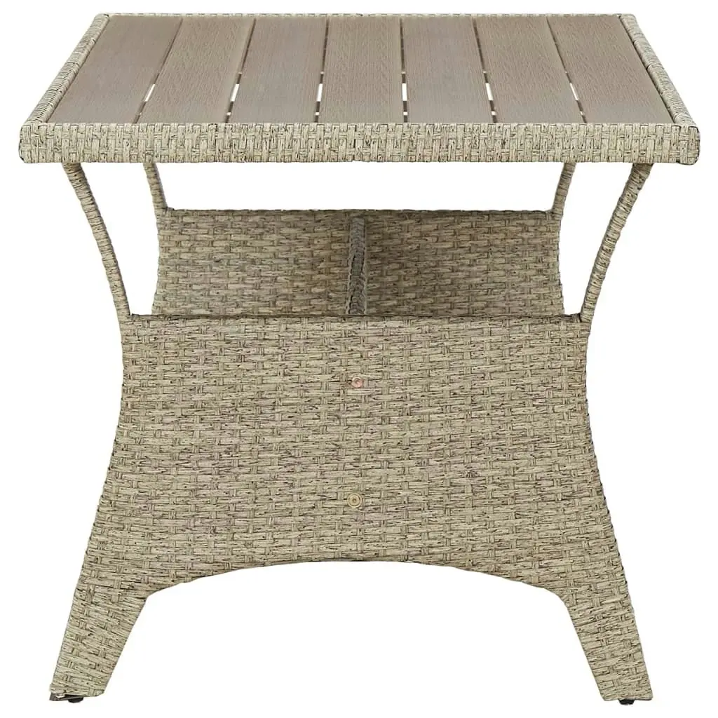 Garden Table Grey 130x70x66 cm Poly Rattan 46143