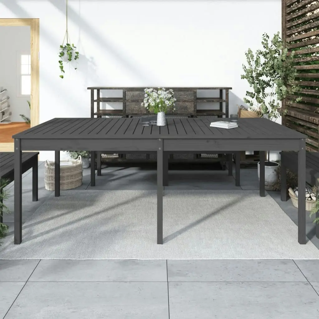 Garden Table Grey 203.5x100x76 cm Solid Wood Pine 823985