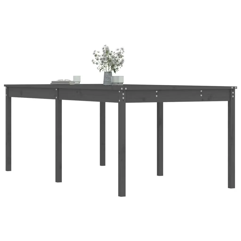 Garden Table Grey 203.5x100x76 cm Solid Wood Pine 823985