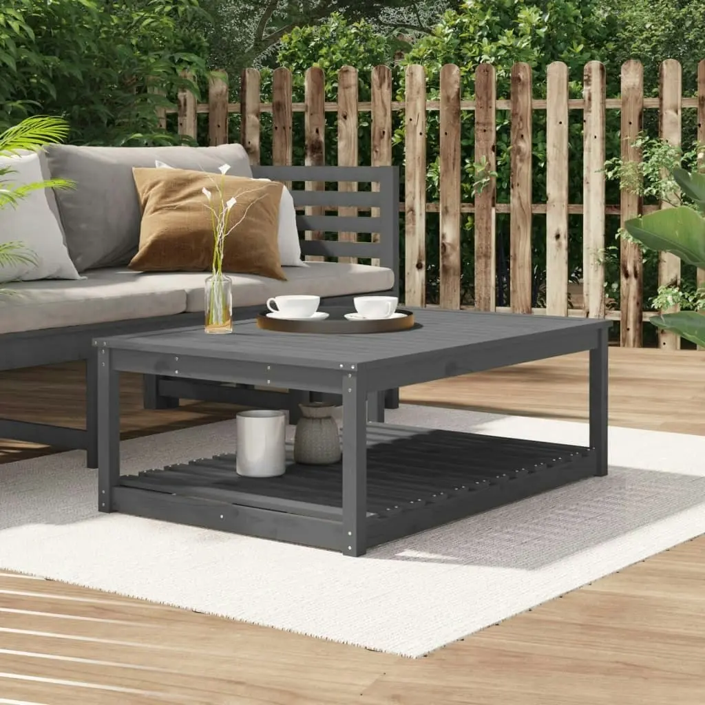 Garden Table Grey 121x82.5x45 cm Solid Wood Pine 824150