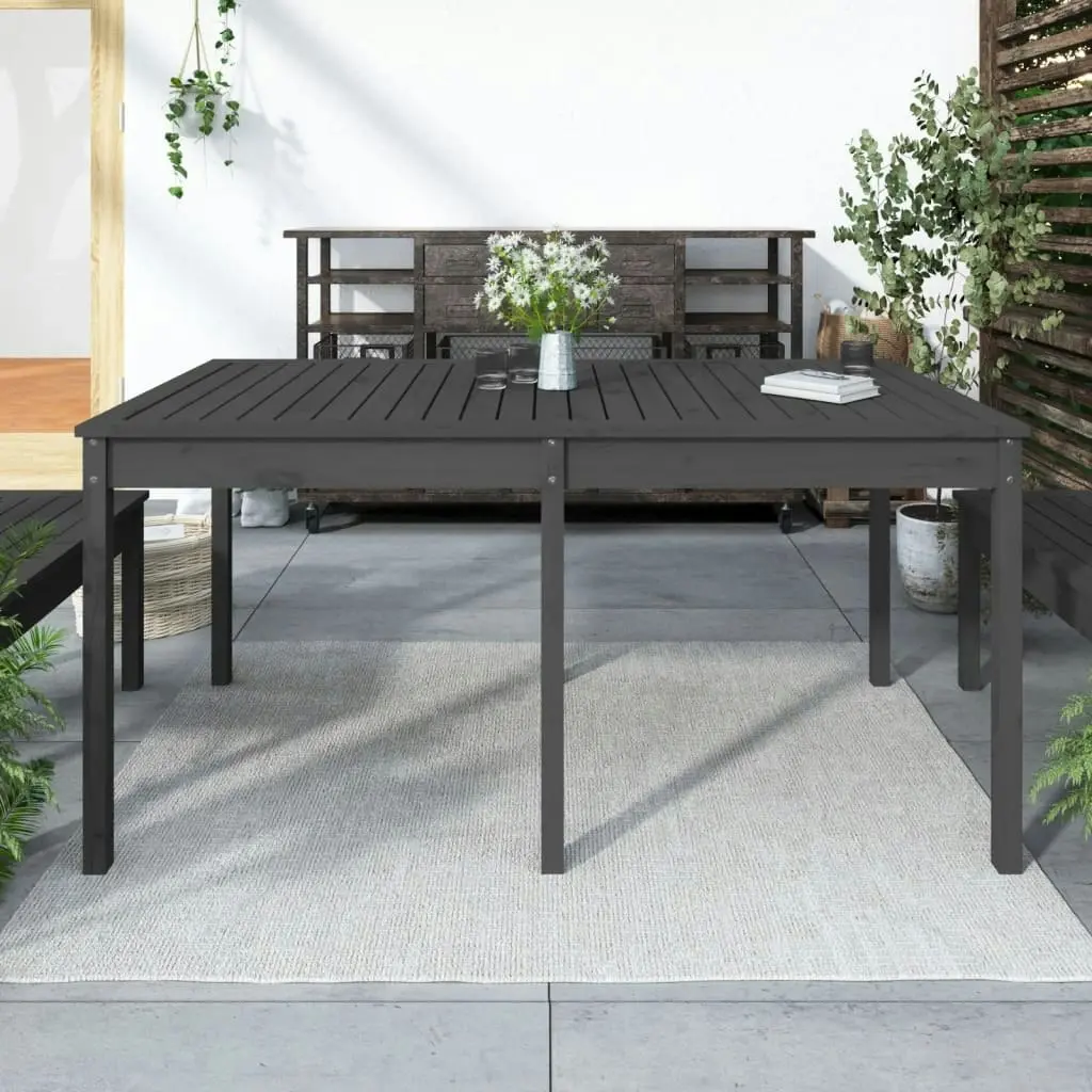 Garden Table Grey 159.5x82.5x76 cm Solid Wood Pine 823978