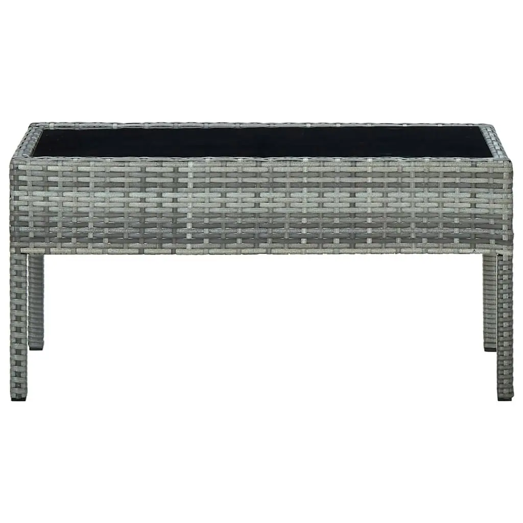 Garden Table Grey 75x40x37 cm Poly Rattan 45905