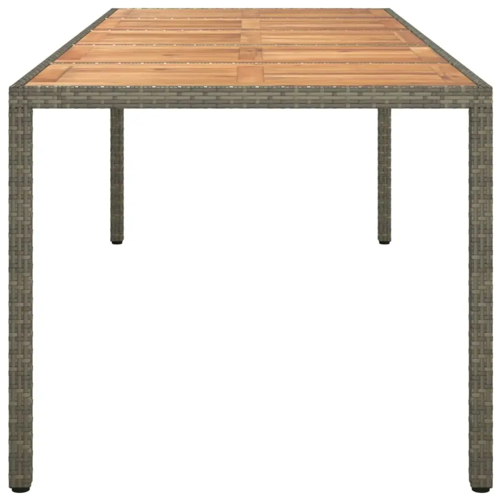 Garden Table Grey 250x100x75 cm Poly Rattan 316730