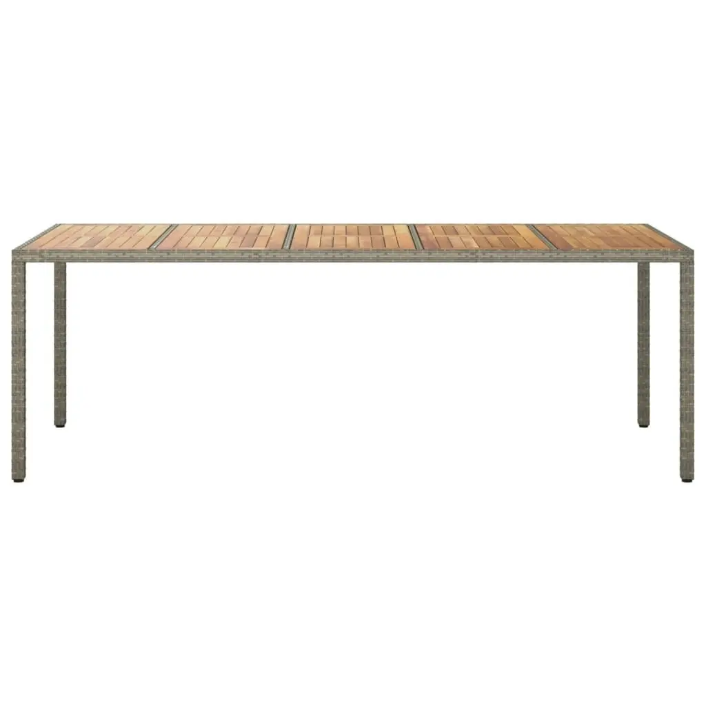 Garden Table Grey 250x100x75 cm Poly Rattan 316730