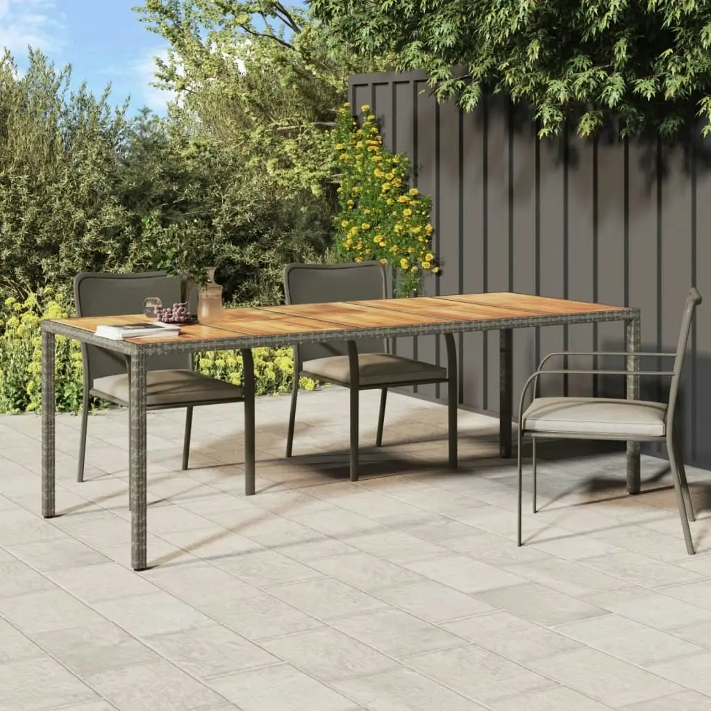 Garden Table Grey 250x100x75 cm Poly Rattan 316730