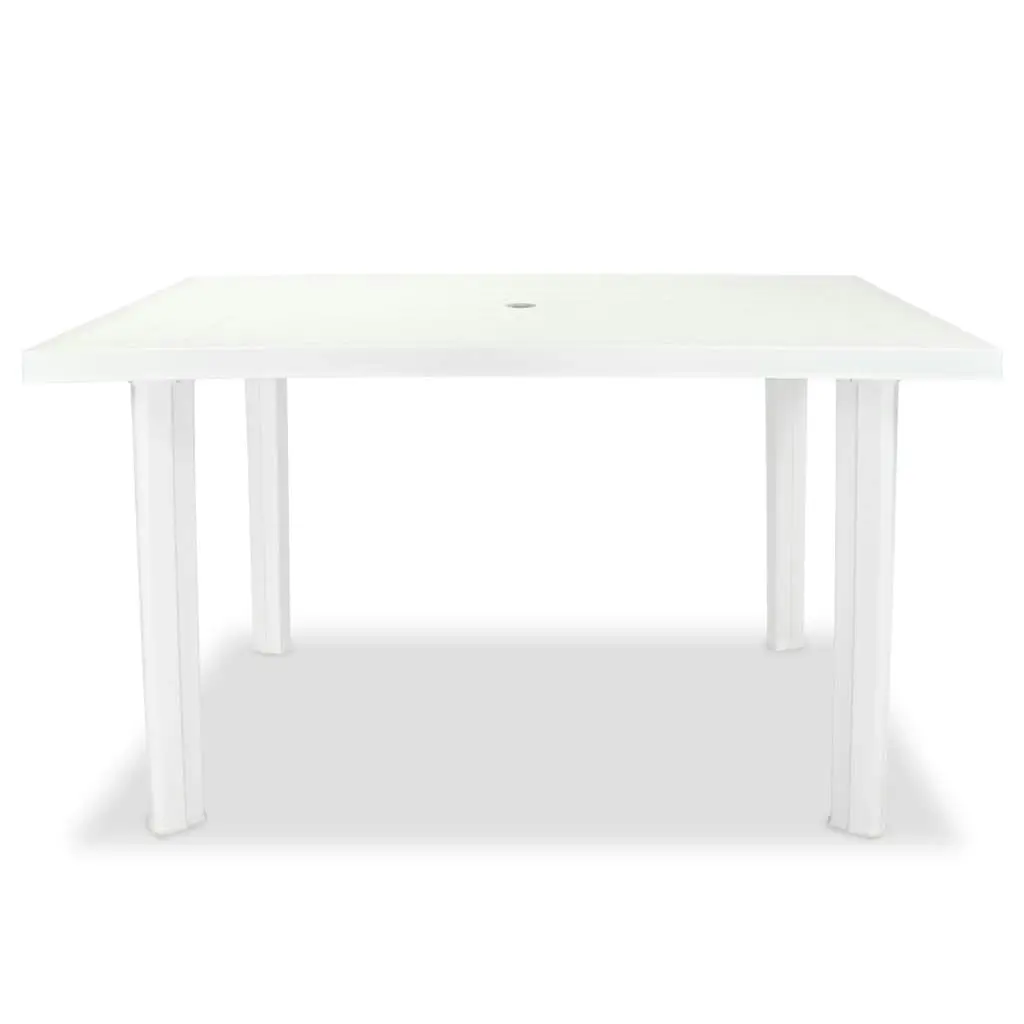 Garden Table White 126x76x72 cm Plastic 43597