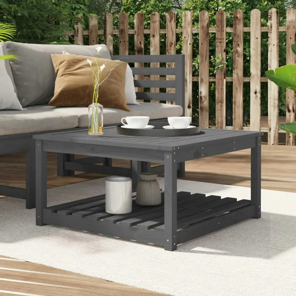 Garden Table Grey 82.5x82.5x45 cm Solid Wood Pine 824143