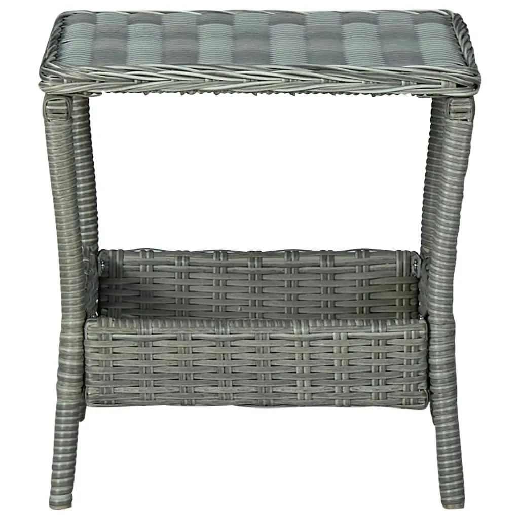 Garden Table Light Grey 45x45x46.5 cm Poly Rattan 313307