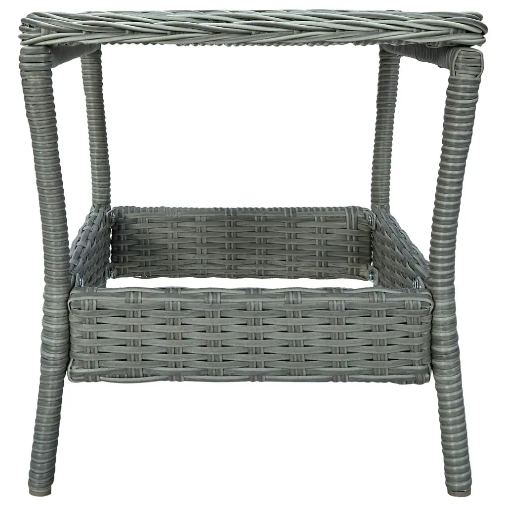 Garden Table Light Grey 45x45x46.5 cm Poly Rattan 313307