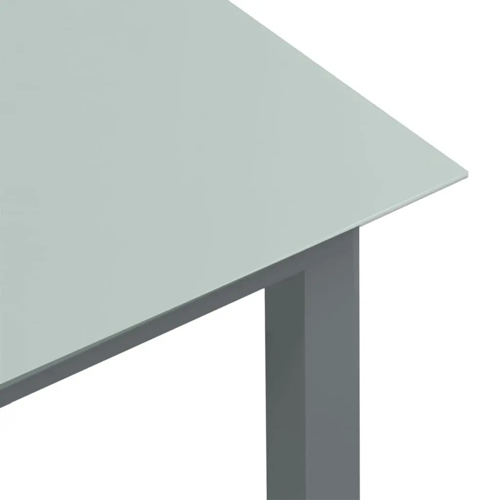 Garden Table Light Grey 80x80x74 cm Aluminium and Glass 312203