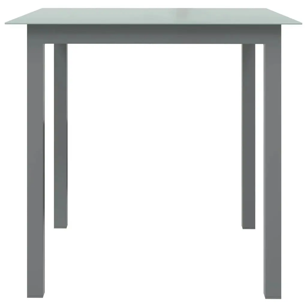 Garden Table Light Grey 80x80x74 cm Aluminium and Glass 312203