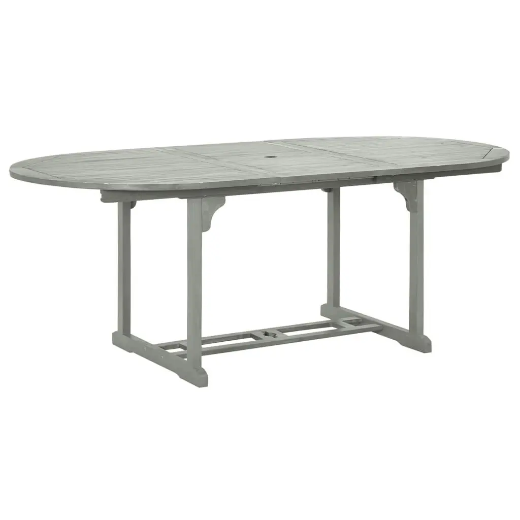 Garden Table Grey 200x100x75 cm Solid Acacia Wood 47277