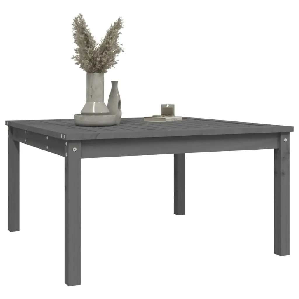 Garden Table Grey 82.5x82.5x45 cm Solid Wood Pine 824122