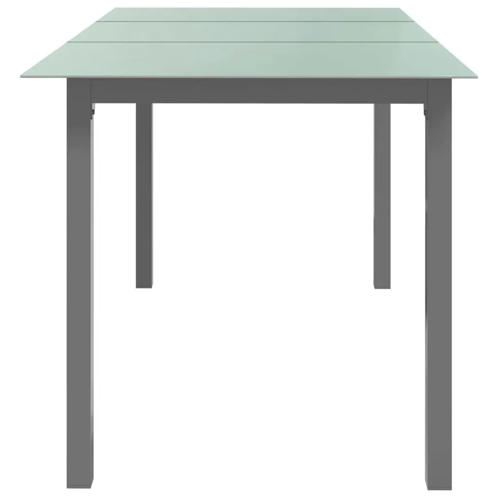 Garden Table Light Grey 150x90x74 cm Aluminium and Glass 312204