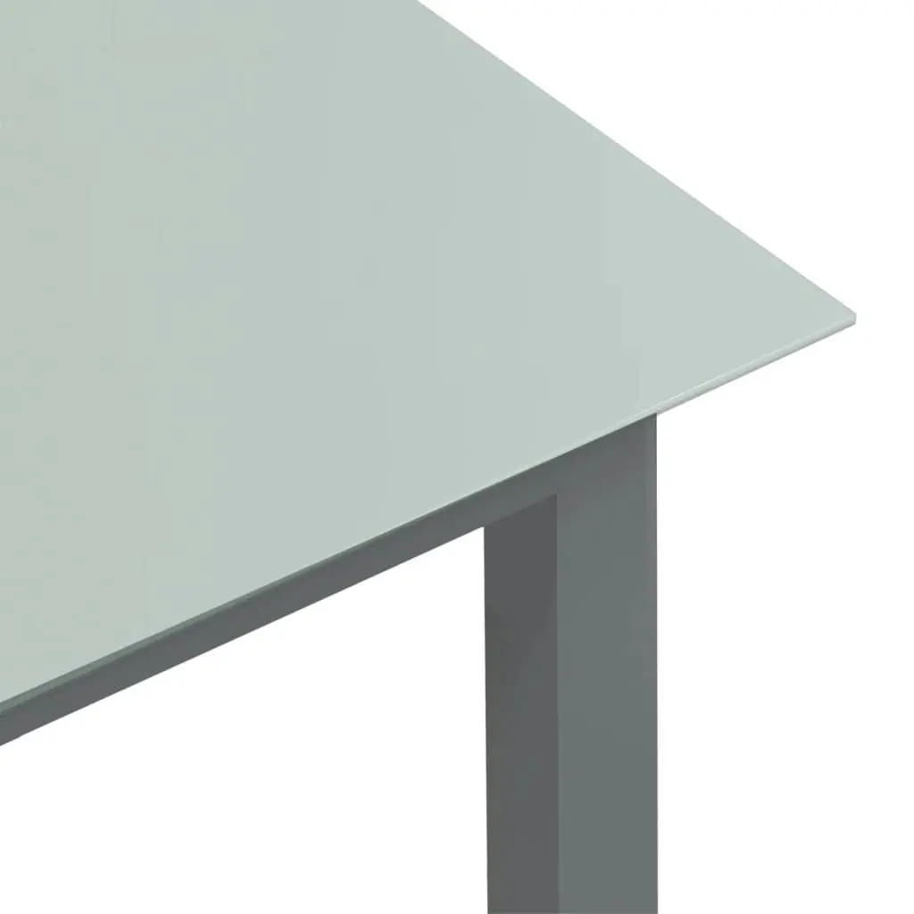 Garden Table Light Grey 150x90x74 cm Aluminium and Glass 312204