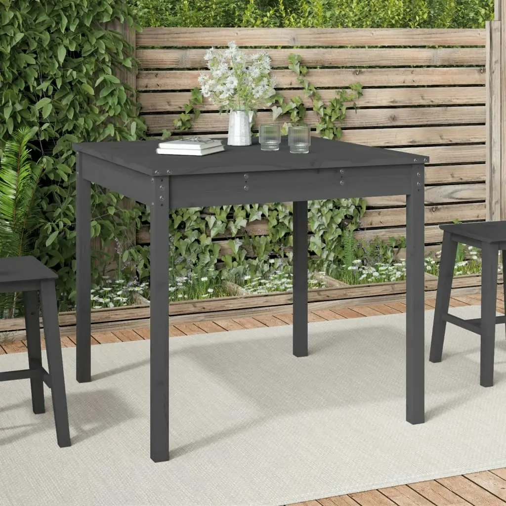 Garden Table Grey 82.5x82.5x76 cm Solid Wood Pine 823964