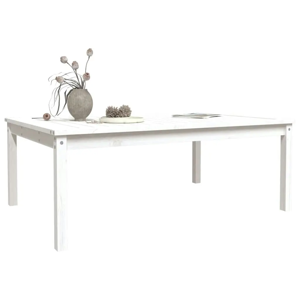 Garden Table White 121x82.5x45 cm Solid Wood Pine 824128