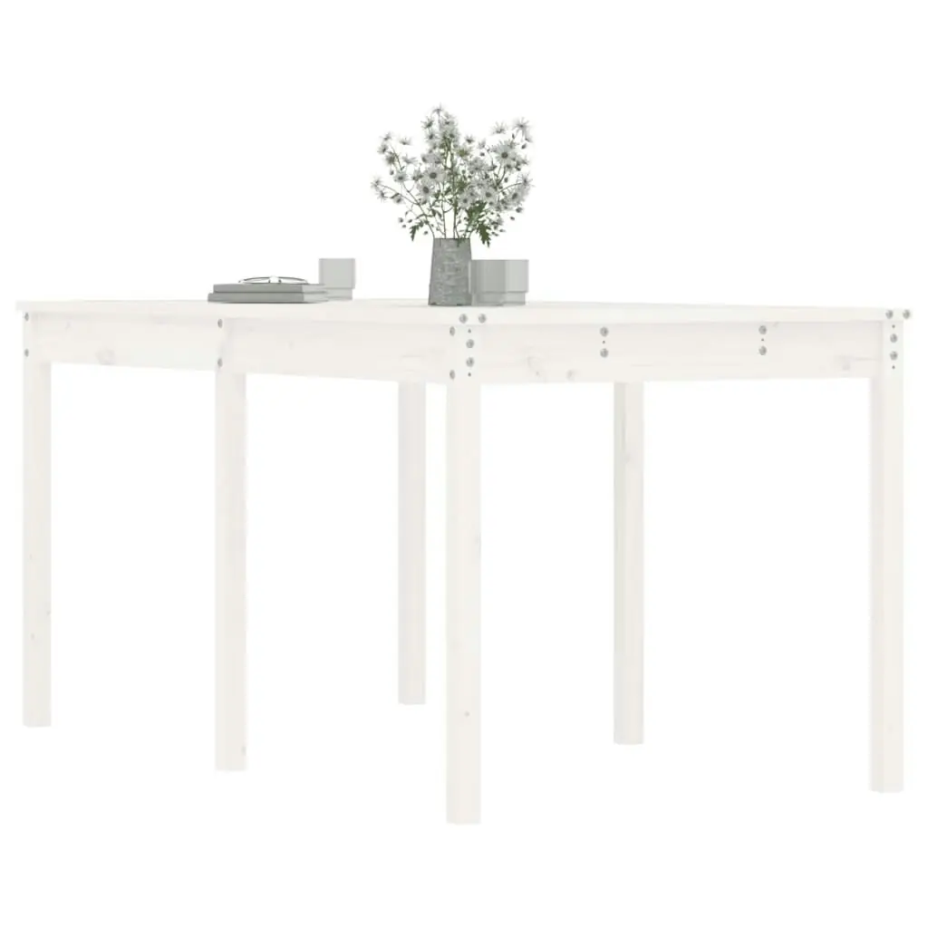 Garden Table White 159.5x82.5x76 cm Solid Wood Pine 823977