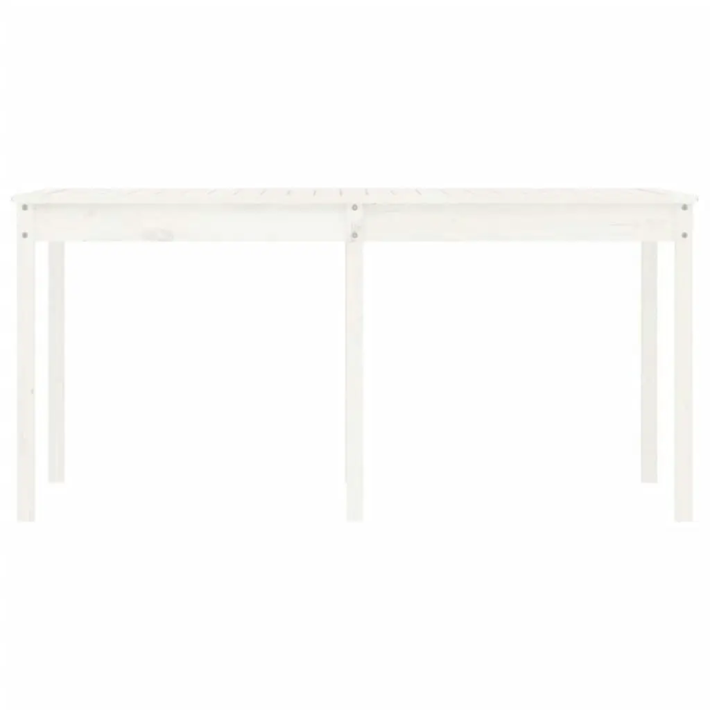 Garden Table White 159.5x82.5x76 cm Solid Wood Pine 823977