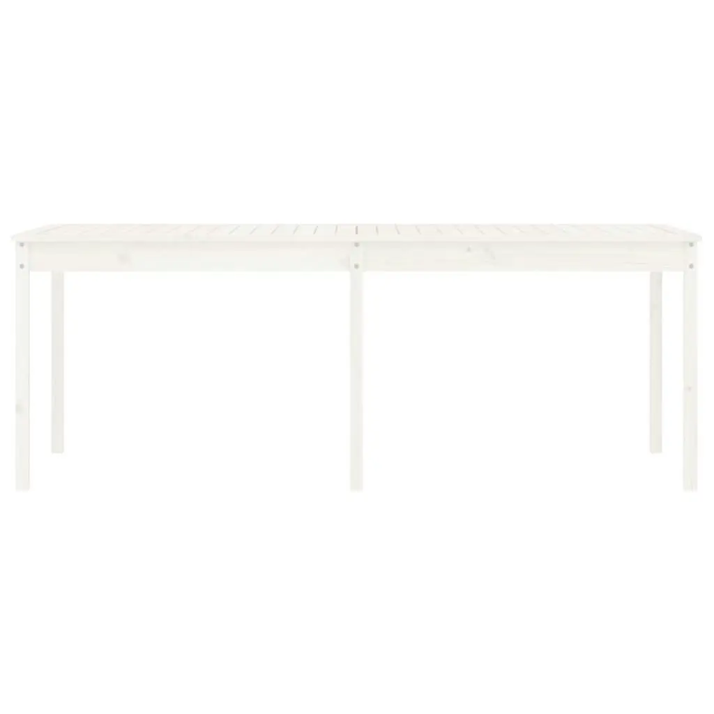 Garden Table White 203.5x100x76 cm Solid Wood Pine 823984