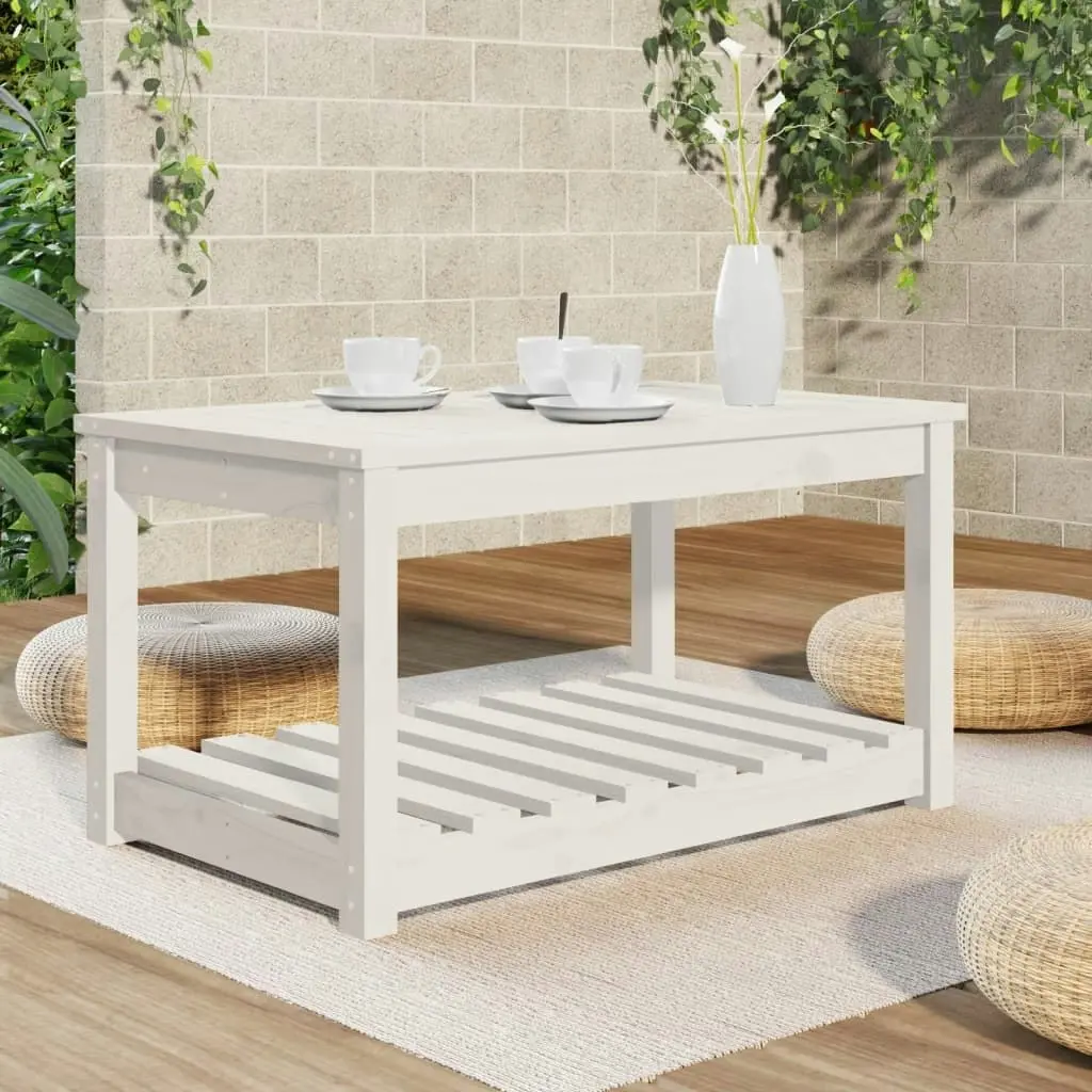 Garden Table White 82.5x50.5x45 cm Solid Wood Pine 824135