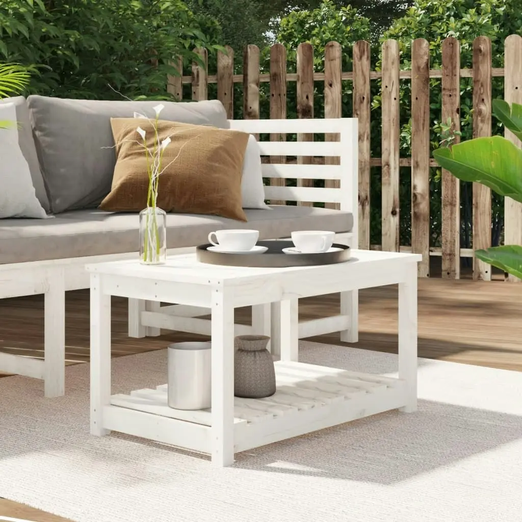 Garden Table White 82.5x50.5x45 cm Solid Wood Pine 824135