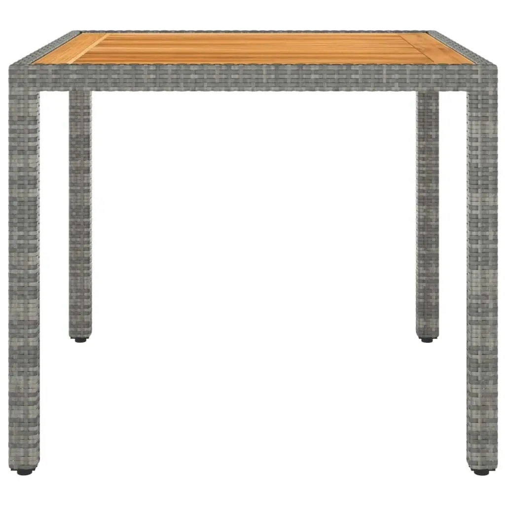 Garden Table Grey 90x90x75 cm Poly Rattan 310573