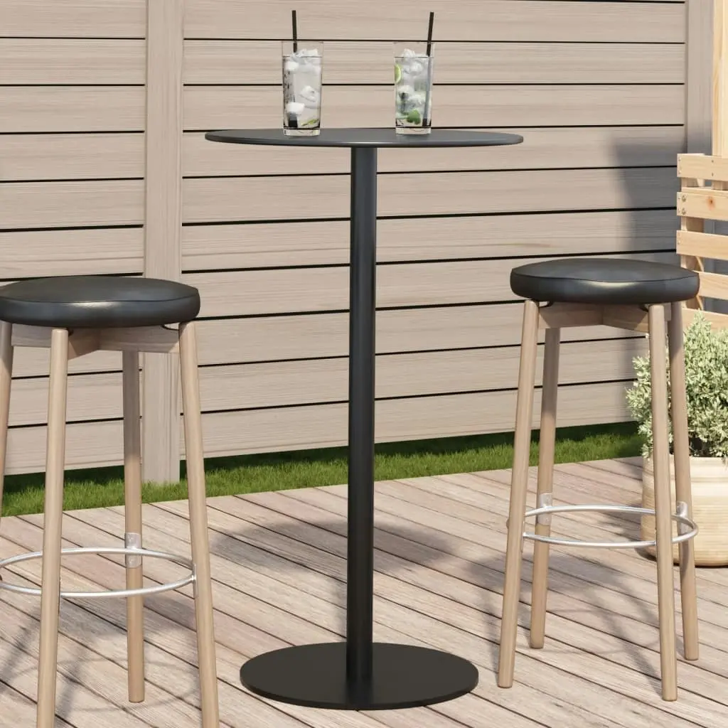 Garden Table Round Black Ã˜60x105 cm Steel 4009309