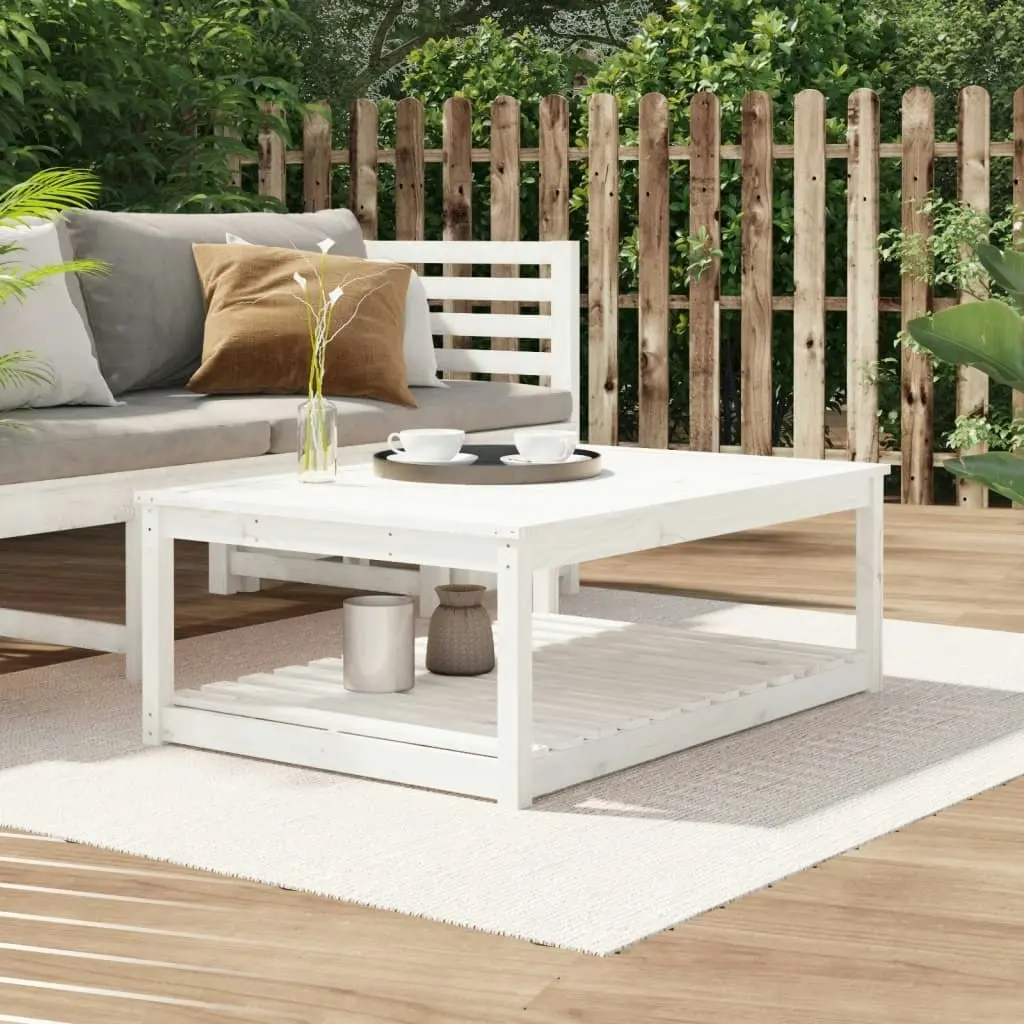 Garden Table White 121x82.5x45 cm Solid Wood Pine 824149