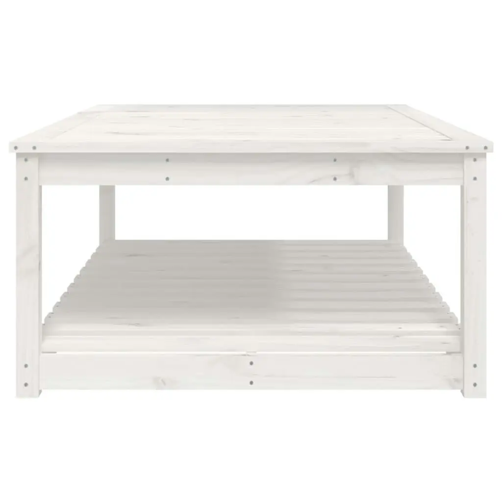 Garden Table White 121x82.5x45 cm Solid Wood Pine 824149