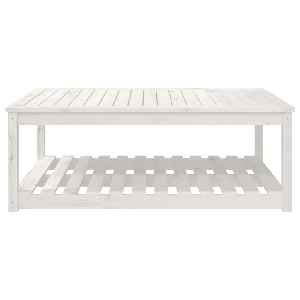 Garden Table White 121x82.5x45 cm Solid Wood Pine 824149