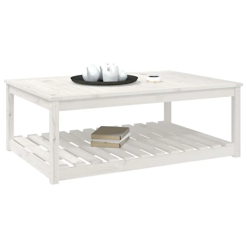 Garden Table White 121x82.5x45 cm Solid Wood Pine 824149