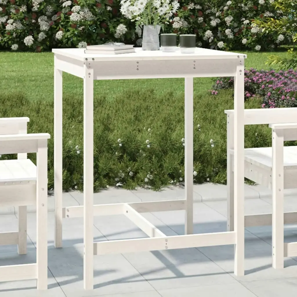 Garden Table White 82.5x82.5x110 cm Solid Wood Pine 824082