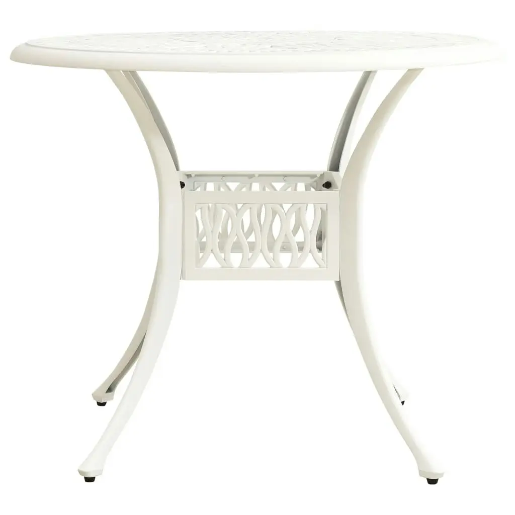 Garden Table White 90x90x74 cm Cast Aluminium 315587