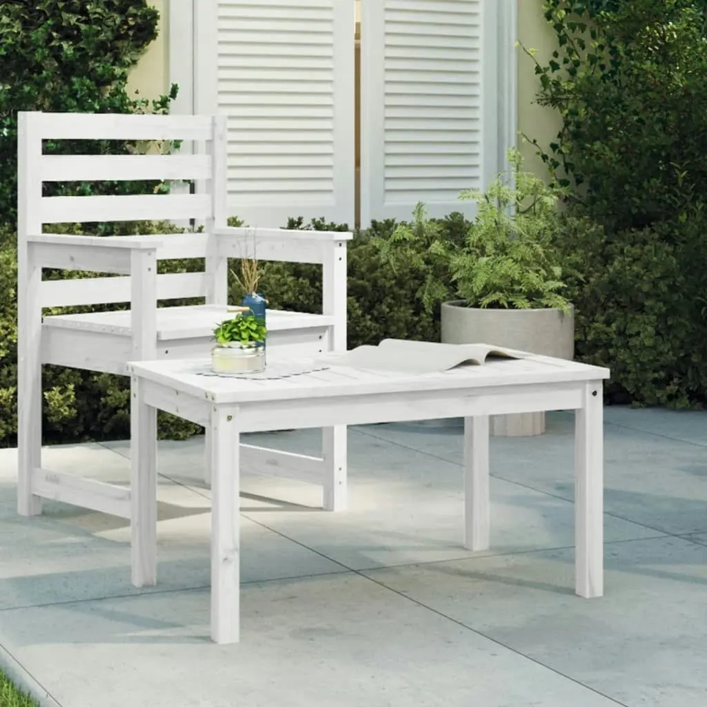 Garden Table White 82.5x50.5x45 cm Solid Wood Pine 824114