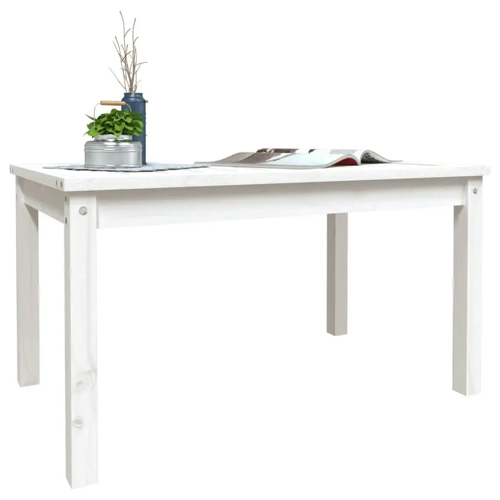 Garden Table White 82.5x50.5x45 cm Solid Wood Pine 824114