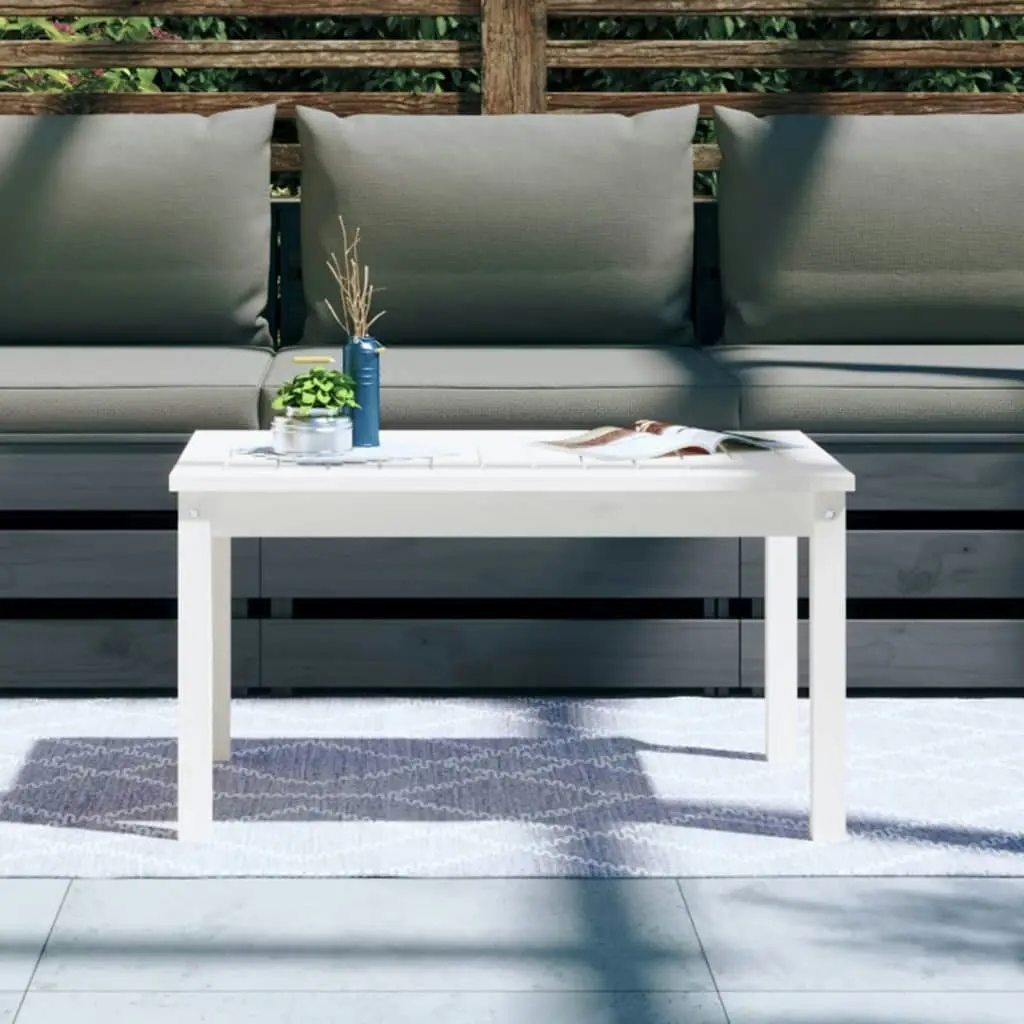 Garden Table White 82.5x50.5x45 cm Solid Wood Pine 824114