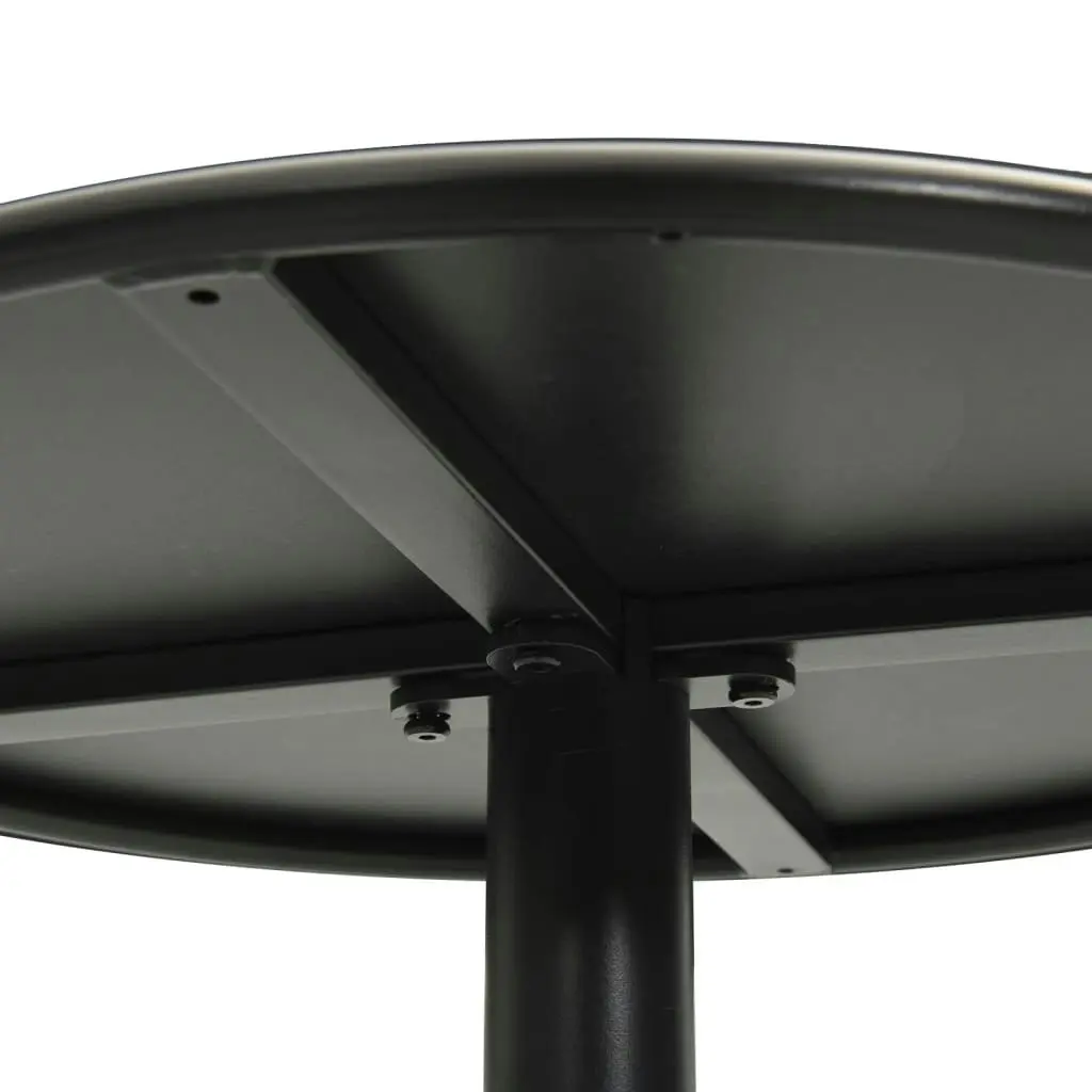 Garden Table Round Black Ã˜50x72 cm Steel 4009308