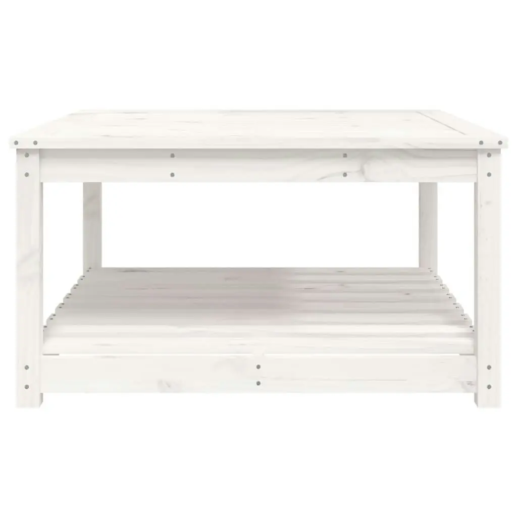 Garden Table White 82.5x82.5x45 cm Solid Wood Pine 824142